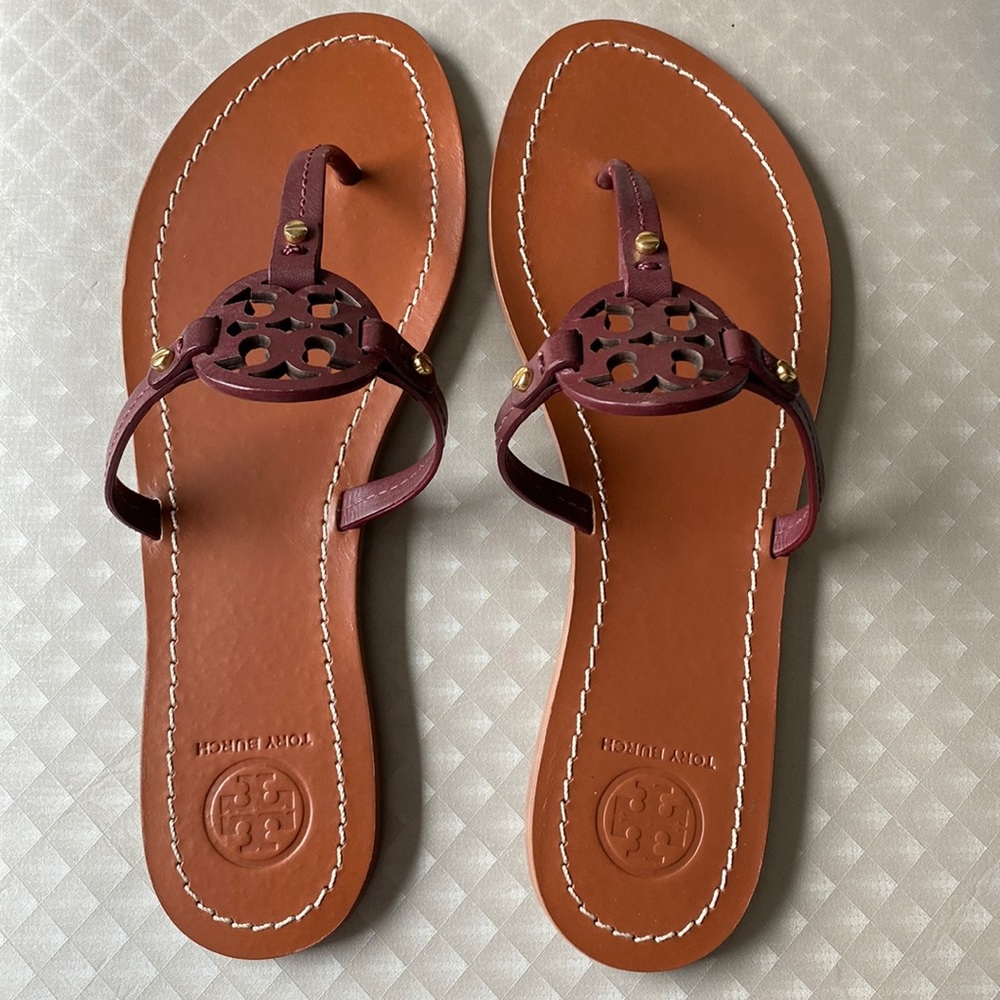 Tory Burch Brown/Burgundy Sandals